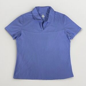 Bolle Tech‎ Polo Shirt Womens Medium Blue Knit Tennis Golf Resort Wear Outdoor